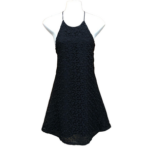 Zara black lace overlay strappy mini dress Fits XS racerback Aline silhouette